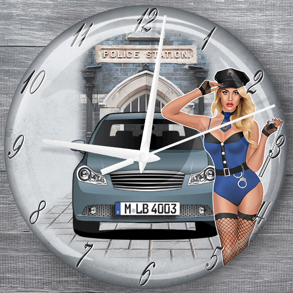 M Limousine moderne Wanduhr personalisiert mit deinem Auto u. Kennzeichen!