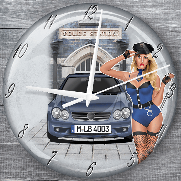 SL65 AMG moderne Wanduhr personalisiert mit deinem Auto u. Kennzeichen!