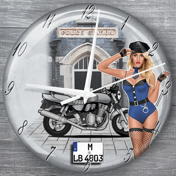 GSX 1200 moderne Wanduhr personalisiert mit deinem Motorrad u. Kennzeichen!