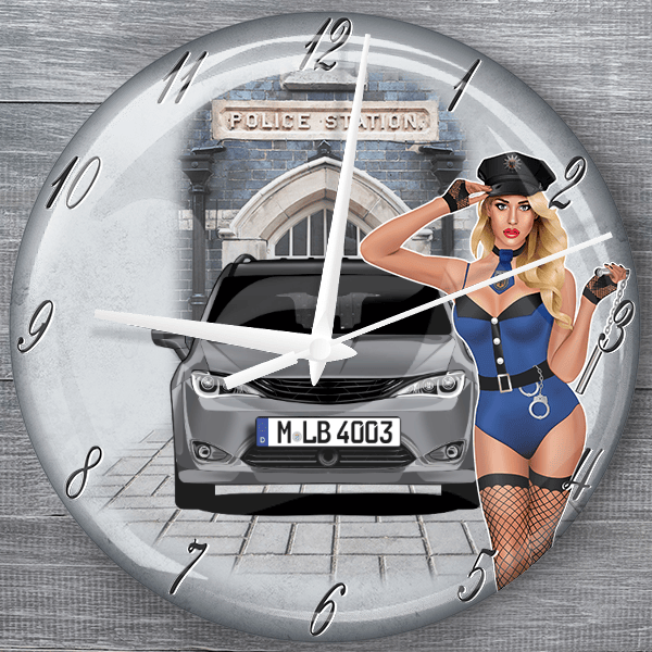 Pacifica moderne Wanduhr personalisiert mit deinem Auto u. Kennzeichen!