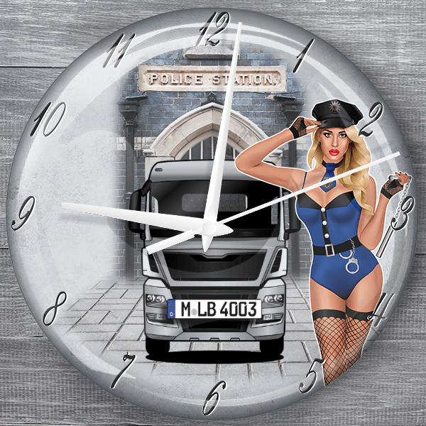 TGX 24.440 moderne Wanduhr personalisiert mit deinem LKW u. Kennzeichen!