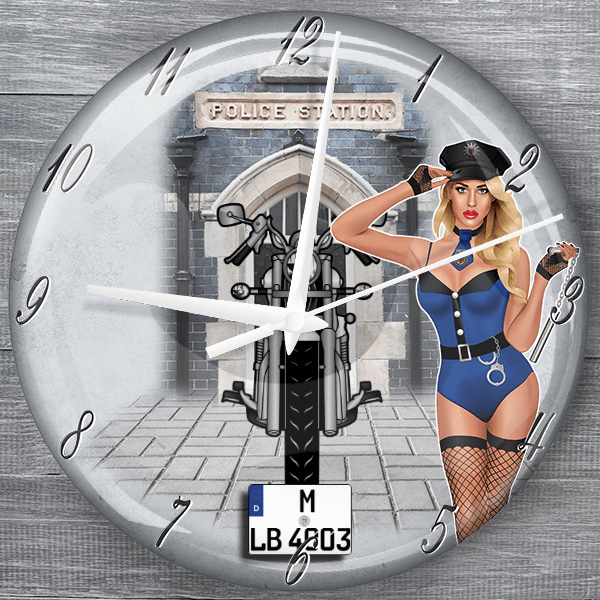 Intruder moderne Wanduhr personalisiert mit deinem Motorrad u. Kennzeichen!