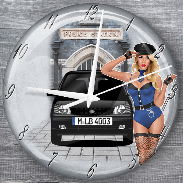 Getz moderne Wanduhr personalisiert mit deinem Auto u. Kennzeichen!