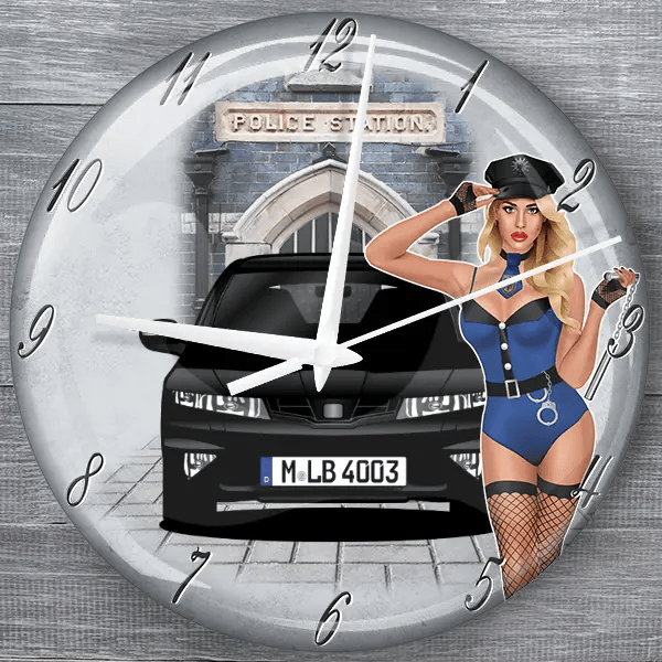 Civic Type R moderne Wanduhr personalisiert mit deinem Auto u. Kennzeichen!