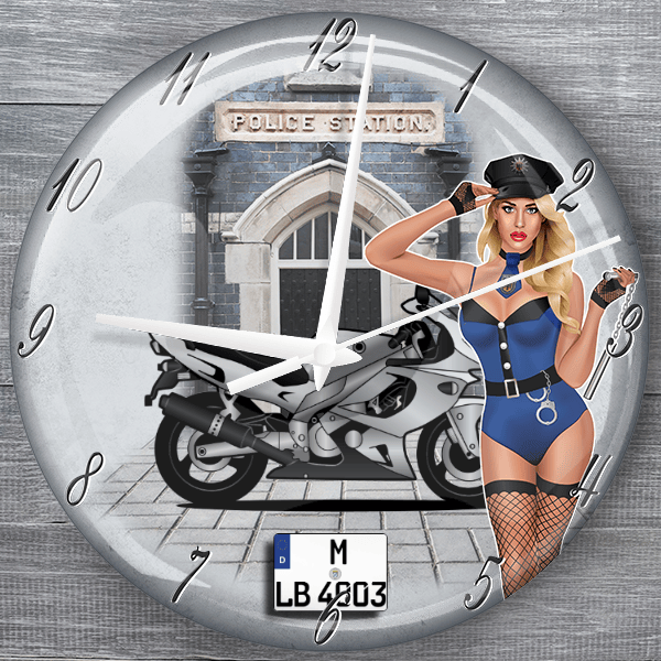 YZF600R moderne Wanduhr personalisiert mit deinem Motorrad u. Kennzeichen!