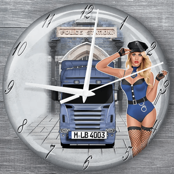 LKW moderne Wanduhr personalisiert mit deinem LKW u. Kennzeichen!