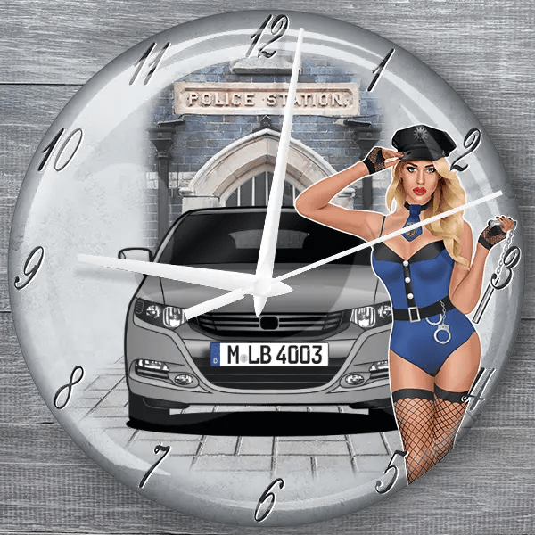 Insight moderne Wanduhr personalisiert mit deinem Auto u. Kennzeichen!