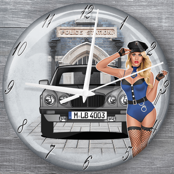 Daimler moderne Wanduhr personalisiert mit deinem Auto u. Kennzeichen!