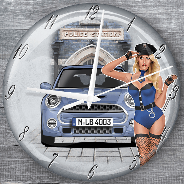 Cooper S Roadster moderne Wanduhr personalisiert mit deinem Auto u. Kennzeichen!