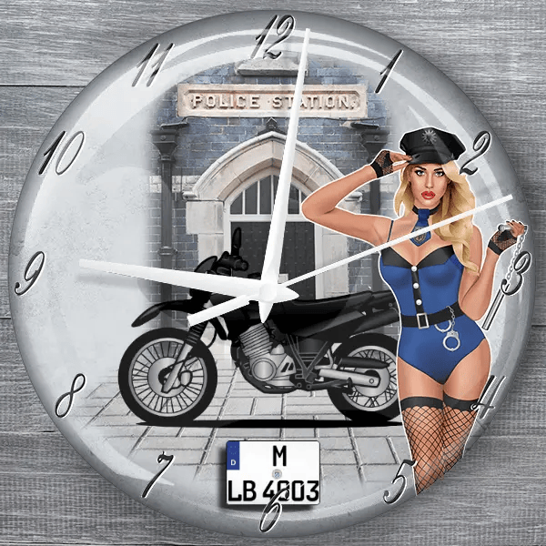 XT600 moderne Wanduhr personalisiert mit deinem Motorrad u. Kennzeichen!