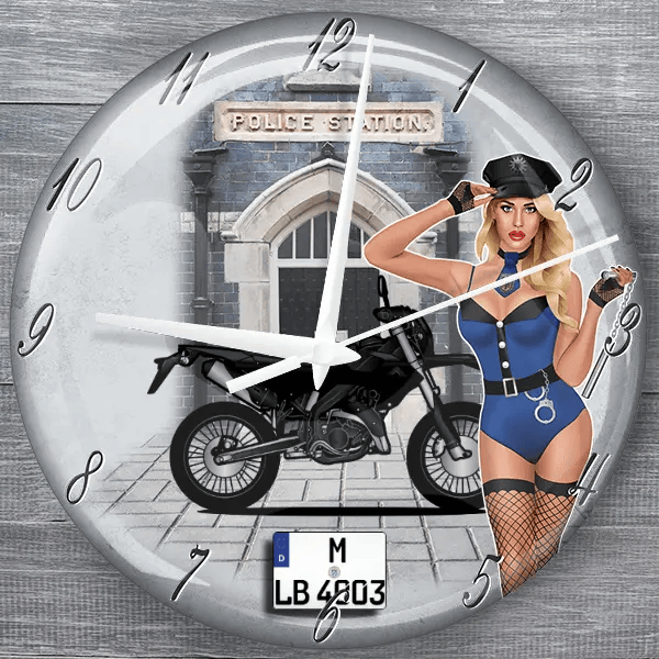MRT 50 SM Pro moderne Wanduhr personalisiert mit deinem Motorrad u. Kennzeichen!