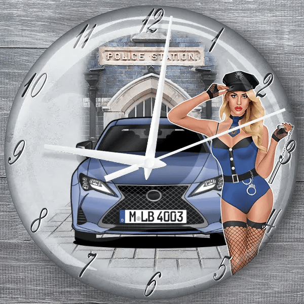 RC moderne Wanduhr personalisiert mit deinem Auto u. Kennzeichen!