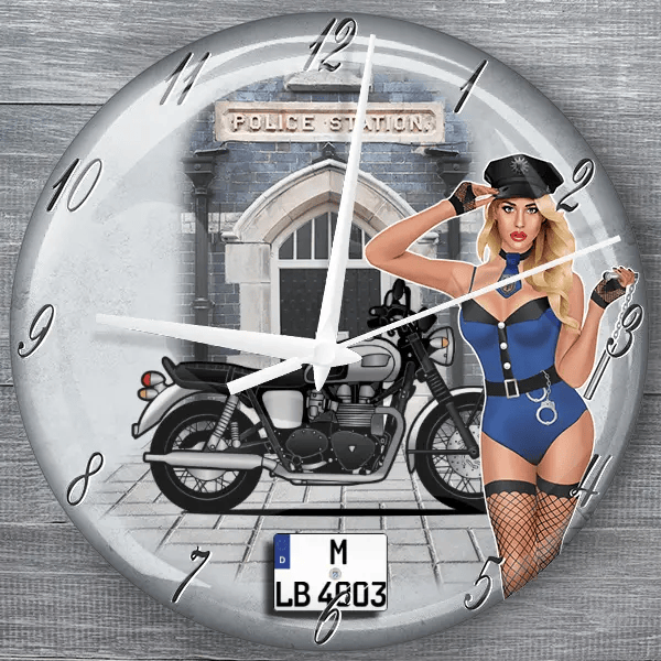 Bonneville T100 moderne Wanduhr personalisiert mit deinem Motorrad u. Kennzeichen!