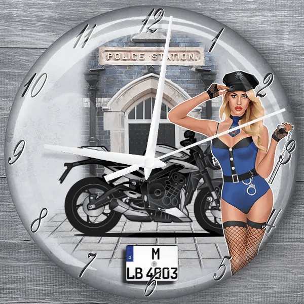 Street Triple 765 RS moderne Wanduhr personalisiert mit deinem Motorrad u. Kennzeichen!