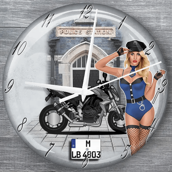 CB1000R moderne Wanduhr personalisiert mit deinem Motorrad u. Kennzeichen!