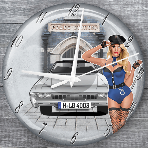 Impala Coupe moderne Wanduhr personalisiert mit deinem Auto u. Kennzeichen!