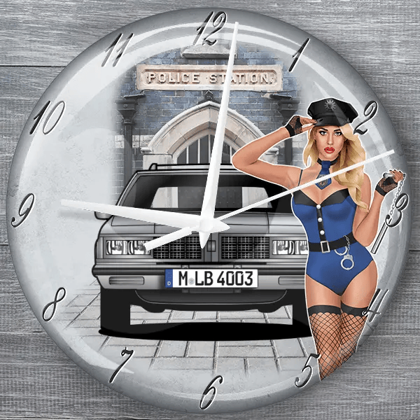 Custom Cruiser moderne Wanduhr personalisiert mit deinem Auto u. Kennzeichen!