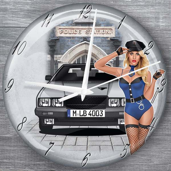 Biturbo Coupe moderne Wanduhr personalisiert mit deinem Auto u. Kennzeichen!