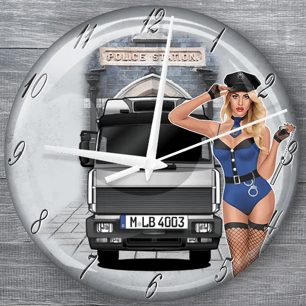 Turbostar moderne Wanduhr personalisiert mit deinem LKW u. Kennzeichen!