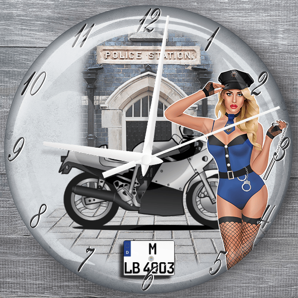 GSX-R 750 moderne Wanduhr personalisiert mit deinem Motorrad u. Kennzeichen!