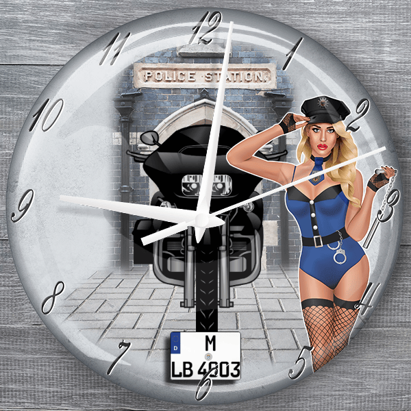 Road Glide moderne Wanduhr personalisiert mit deinem Motorrad u. Kennzeichen!