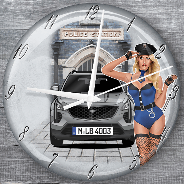 XT4 moderne Wanduhr personalisiert mit deinem Auto u. Kennzeichen!