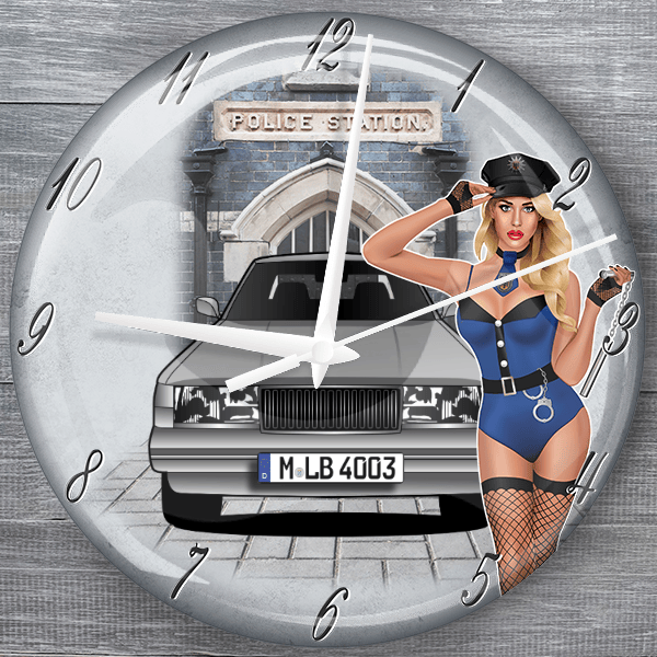 965 Touring moderne Wanduhr personalisiert mit deinem Auto u. Kennzeichen!