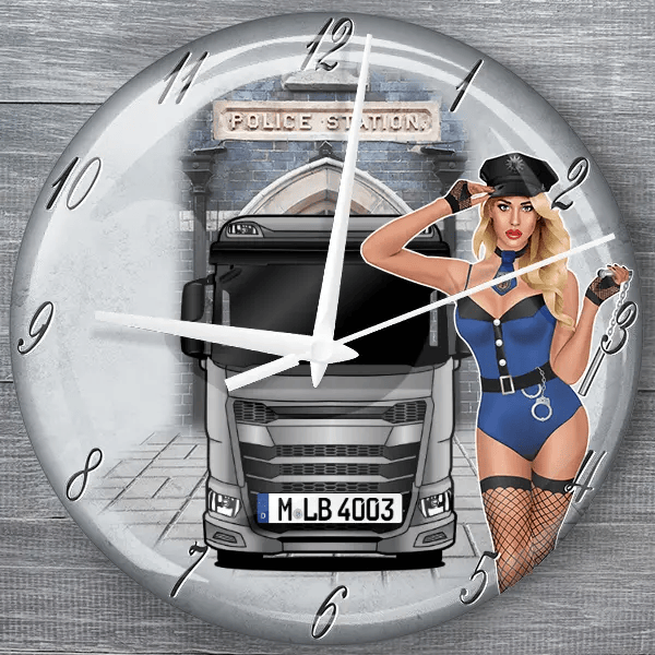 XG moderne Wanduhr personalisiert mit deinem LKW u. Kennzeichen!
