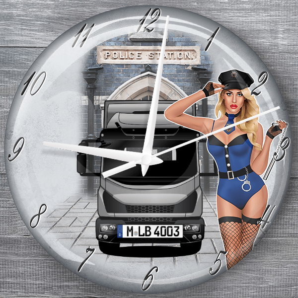 Eurocargo moderne Wanduhr personalisiert mit deinem LKW u. Kennzeichen!