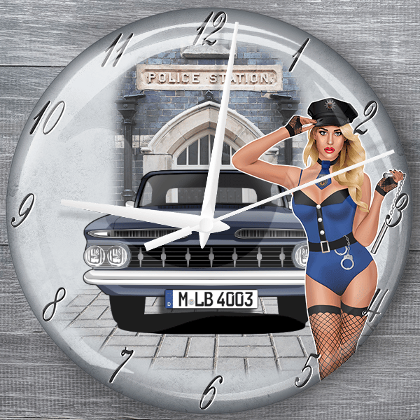 Impala Coupe moderne Wanduhr personalisiert mit deinem Auto u. Kennzeichen!
