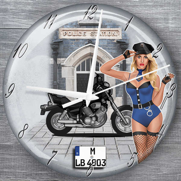 XV750 moderne Wanduhr personalisiert mit deinem Motorrad u. Kennzeichen!