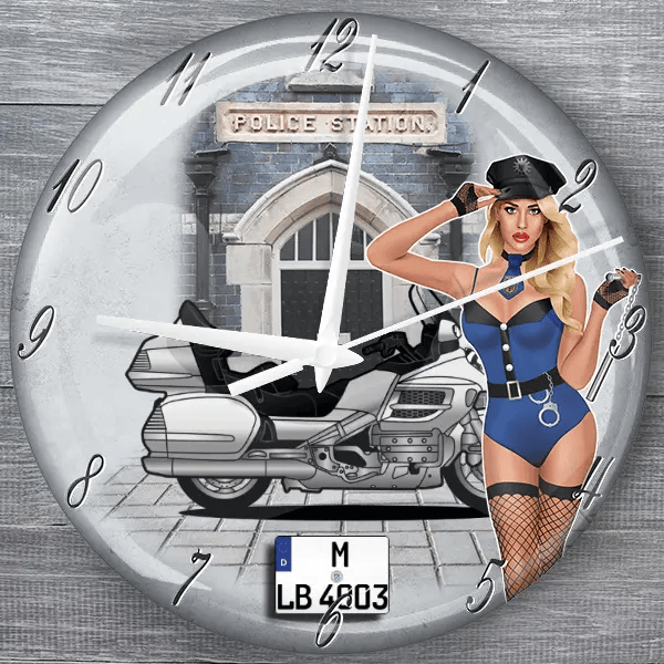 GL 1800 moderne Wanduhr personalisiert mit deinem Motorrad u. Kennzeichen!