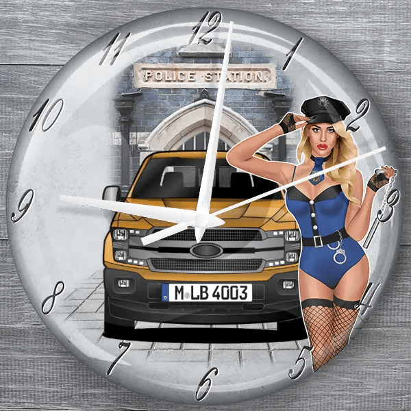 F-150 Super Crew moderne Wanduhr personalisiert mit deinem Auto u. Kennzeichen!