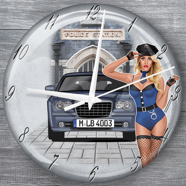 300 Combi moderne Wanduhr personalisiert mit deinem Auto u. Kennzeichen!