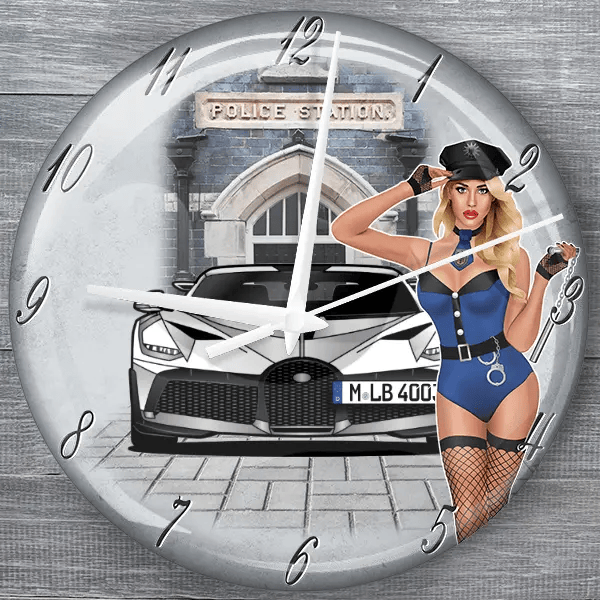 Divo moderne Wanduhr personalisiert mit deinem Auto u. Kennzeichen!