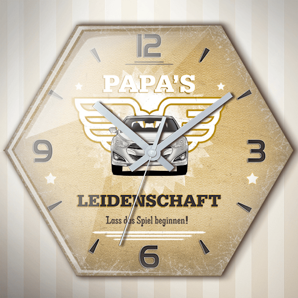 i40 Limousine Wanduhr personalisiert mit deinem Auto u. Kennzeichen!