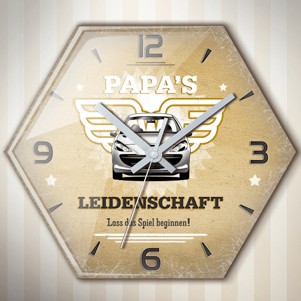 206+ Wanduhr personalisiert mit deinem Auto u. Kennzeichen!