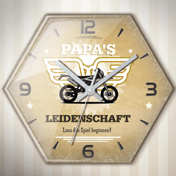 Beta Wanduhr personalisiert mit deinem Motorrad u. Kennzeichen!