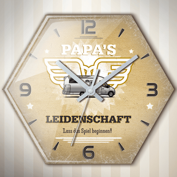 Kentucky Wanduhr personalisiert mit deinem Campinganhänger u. Kennzeichen!