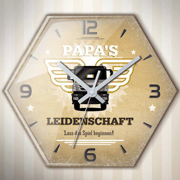 Trakker Wanduhr personalisiert mit deinem LKW u. Kennzeichen!