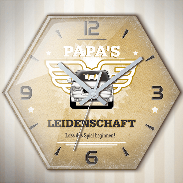 Grand Voyager Wanduhr personalisiert mit deinem Auto u. Kennzeichen!