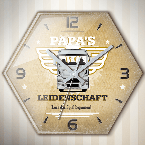 TGA 18.440 Wanduhr personalisiert mit deinem LKW u. Kennzeichen!
