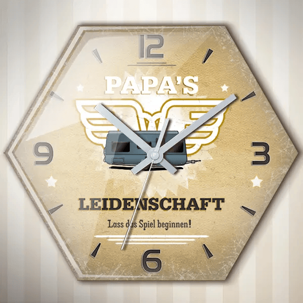 510 TF Wanduhr personalisiert mit deinem Campinganhänger u. Kennzeichen!