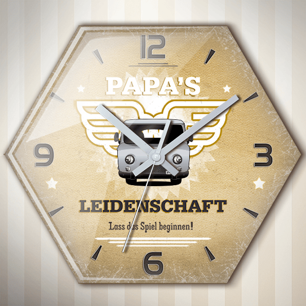2206 Buchanka Wanduhr personalisiert mit deinem Auto u. Kennzeichen!