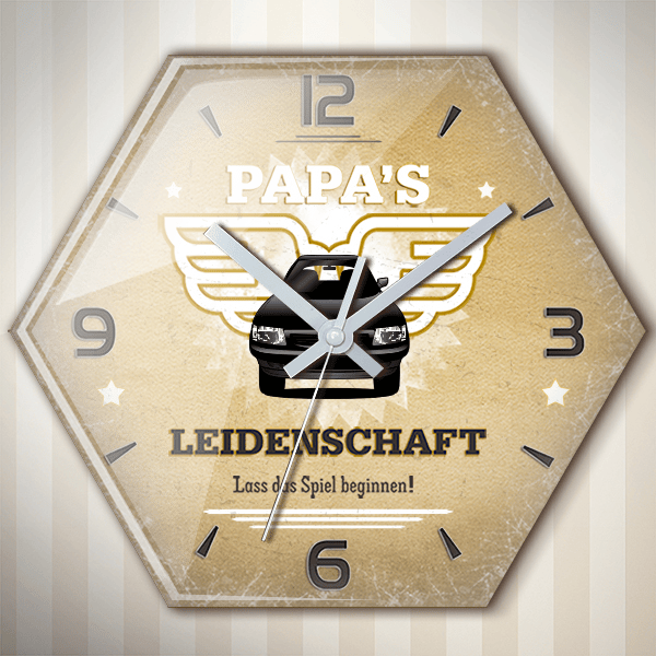 Cordoba Wanduhr personalisiert mit deinem Auto u. Kennzeichen!