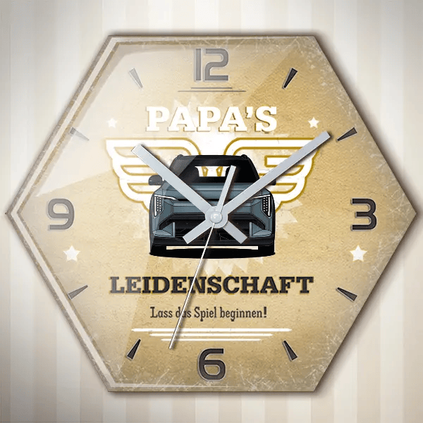 EV3 Wanduhr personalisiert mit deinem Auto u. Kennzeichen!