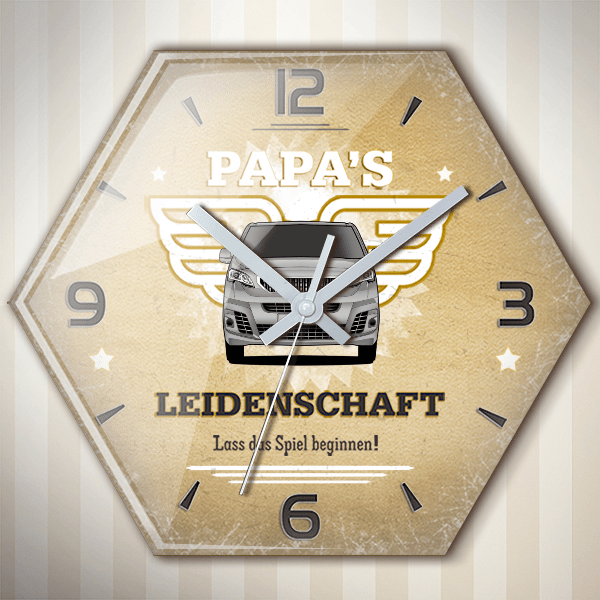 Expert Wanduhr personalisiert mit deinem Auto u. Kennzeichen!