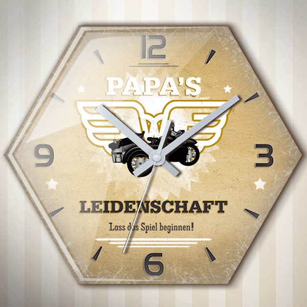 K750 mit Beiwagen Wanduhr personalisiert mit deinem Motorrad u. Kennzeichen!