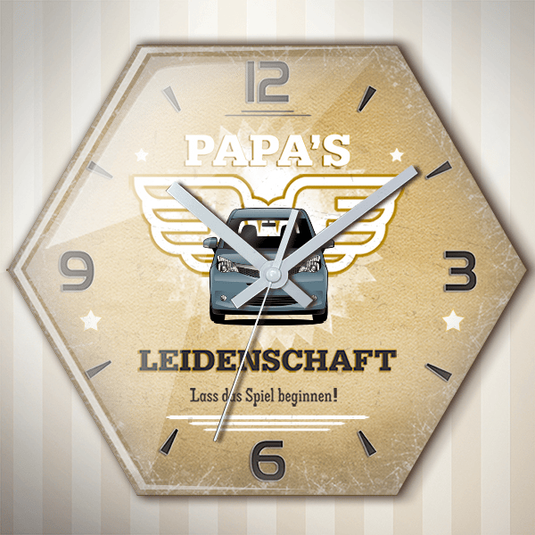Trezia Wanduhr personalisiert mit deinem Auto u. Kennzeichen!