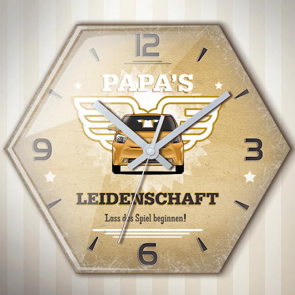 IQ Wanduhr personalisiert mit deinem Auto u. Kennzeichen!